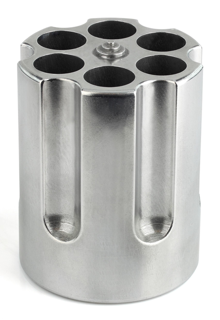 Caliber Gourmet Revolver Cylinder Pen Holder, Silver Aluminum, 3.25" x 2.75"