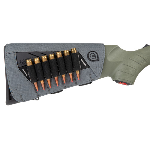 Allen Next Shot Bridger Cartridge Carrier Black/Gray .223-300 Win Magnum Capacity 7rd Rifle Buttstock Mount Features Soft Cheek Piece