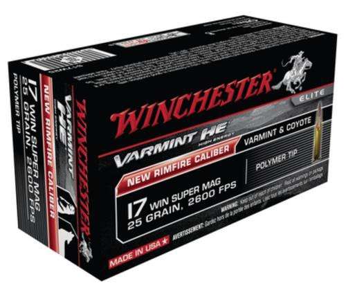 Winchester Varmint HE .17 Winchester Super Magnum Rimfire 25gr, V-Max 50rd Box