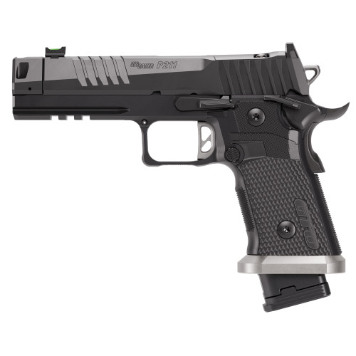 Sig P211 GTO 9mm, 4.4" Barrel, MACH3D Compensator, Optics Ready, Fiber Optic Sights, Flared Magwell, 23rd