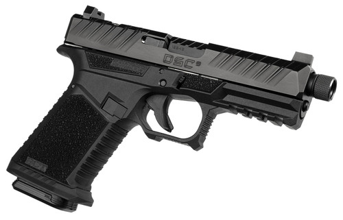 SCT DSC9 2 Barrel 9mm 4" Threaded Barrel, Black Optic Ready/Serrated Slide, Polymer Frame w/Picatinny Rail, Aggressive Texture Grip, RMR Footprint, Two Barrels, 15 Round