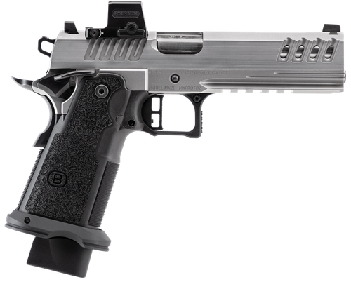 Bersa M2XI 9mm 5" SS Match Grade Bull Barrel, Brushed Stainless Lightening Cut/Optic Cut/Serrated Steel Slide