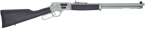 Henry All Weather 357 Magnum-38 Special, 20" Barrel, Hard Chrome Plated Steel Barrel and Receiver, Stained Hardwood, Adj Sights, 10rd