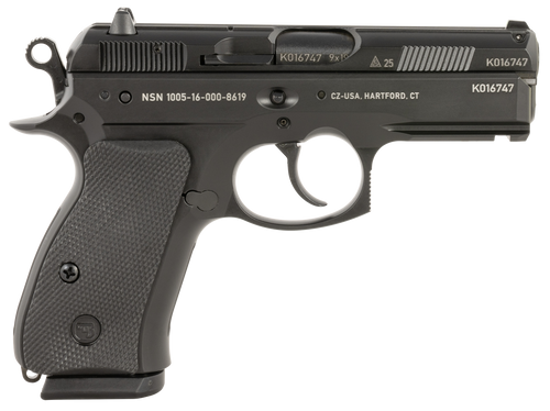 CZ P-01 50th Anniversary 9mm 10rd, 3.75" Black Steel Barrel, Black Steel Serrated Slide, Black Beavertail, Black Rubber Grip