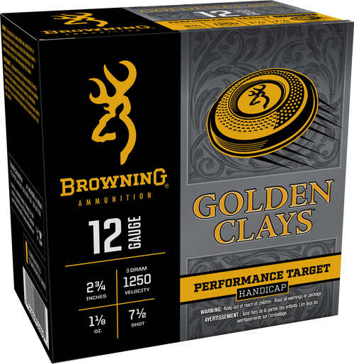 Browning Golden Clays 12 Ga, 2.75" 1 1/8oz 7.5 Shot 25 Per Box