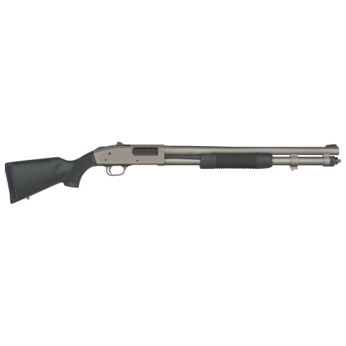 Mossberg 590A1 NFA Pro 12 Ga 3" 5rd,20" Tungsten Gray Cerakote Barrel & Drilled & Tapped Steel Receiver, Black Stock