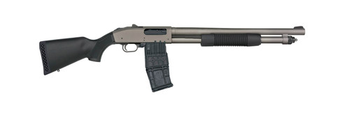 Mossberg 590M 12 Ga 10rd,18.50" Tungsten Gray Cerakote Barrel & Steel Drilled & Tapped Receiver, Magpul SGA Safety Orange Synthetic Stock