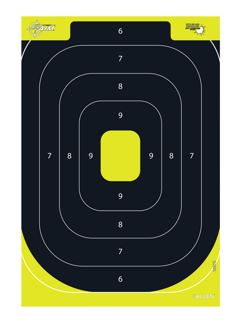 Allen EZ Aim Non-Adhesive Paper Splash Shooting Targets IPSC Silhouette Silhouette Paper Target 12.50" W X 18.25" H 8 Per Pkg