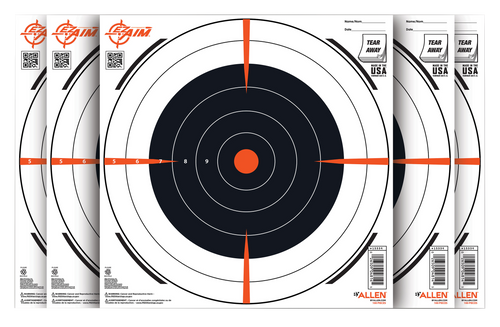 EZ-Aim Shooting Target Bullseye Paper Hanging 12" x 12" Black/White 100 Per Pack