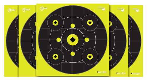 EZ-Aim Splash Reactive Target Bullseye Paper 12" x 12" Black/Yellow 12 Per Pack