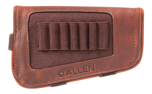 Allen New Castle Buttstock Cartridge Carrier Brown Leather Capacity 7rd Rifle Buttstock Mount