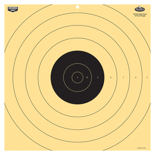 Birchwood Casey Dirty Bird 17.25" Bullseye Tagboard Hanging 100 yds Rifle Black/White 5 Pack