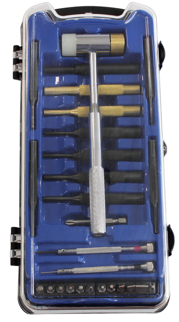 Birchwood Casey Gunsmith, Kit, Blue Gunsmith Kit Weekender Professional Gunsmith Kit, 27 Selected Tools, Reusable Hard Storage Case