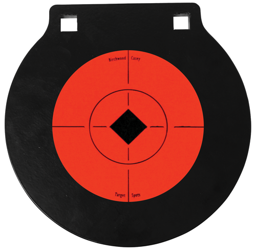 Birchwood Casey World of Targets Double Hole 6" Black/Orange AR500 Steel Circle Crosshair & Diamond Hanging