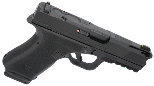 Black Rain Ordnance Frontline +, Compact, 9mm, 4" Ported Barrel, Cerakote Finish, Battle Worn Black, Optic Cut for RMR, AmeriGlow Tritium Front Sight, Black Rear, 15rd