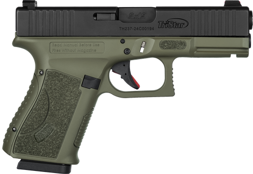 TriStar Apoc 9mm 15rd,4.02" Black Steel Barrel, Black Cerakote Serrated Steel Slide, Multicam Cerakote Polymer Frame Accessory Rail, Textured Grip