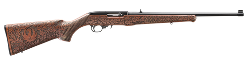 Ruger 10/22 Sporter Collector's Series 22 LR 10rd,18.50" Satin Black Barrel, Black Drilled & Tapped Receiver, Engraved Altamont American Walnut Fixed Stock