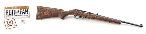 Ruger 10/22 Sporter Collector's Series 22 LR 10rd,18.50" Satin Black Barrel, Black Drilled & Tapped Receiver, Engraved Altamont American Walnut Fixed Stock