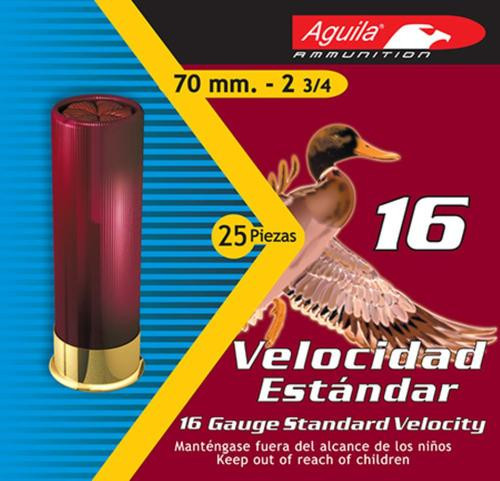 Aguila Standard Velocity 16 Ga, 2.75", 1oz, 8 Shot, 25rd/Box