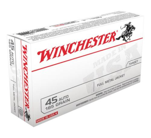 Winchester 45 ACP 185gr, Full Metal Jacket, 50rd Box