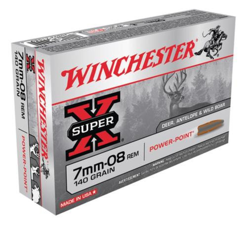Winchester Super-X 7mm-08 Remington 140gr, Power-Point 20rd Box