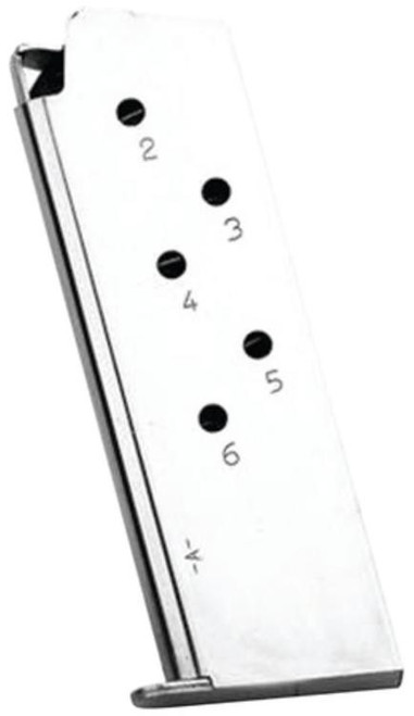 Mec-Gar Magazines Magazine for 1911 Officer 45 ACP 6rd Nickel
