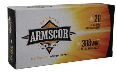 Armscor USA 308 Win 147gr Full Metal Jacket 20 Per Box/10 Case