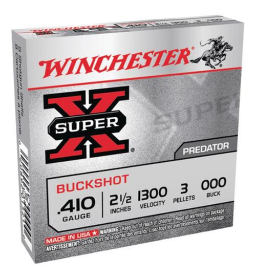 Winchester Super-X Buckshot 410 Ga, 2.5" 3 Pellets 000 Buck Shot 5rd Box