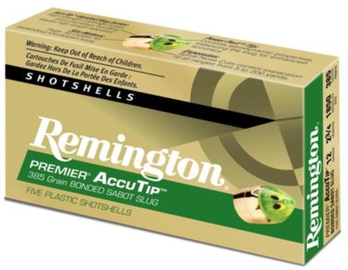 Remington Premier Accu-Tip Bonded Sabot Slug 12 Ga 3 Inch 1900 FPS 385gr, Power Port Tip, 5rd Box