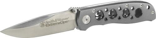 Smith & Wesson Knives Extreme Ops Folder 3.22" 400 SS Drop Point Plain Silver