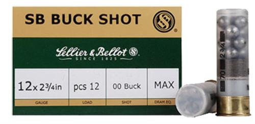 Sellier and Bellot SB Buckshot 12 Ga 2 3/4 1 1/8 oz #00 9 Pellet 10Rd/Box