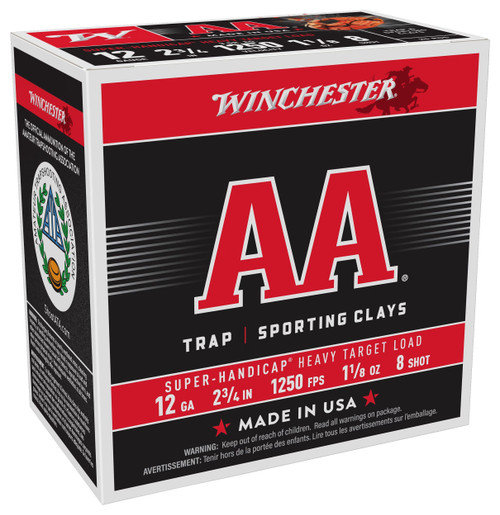 Winchester AA Super-Handicap 12 Ga, 2.75", 1 1/8 oz, 8 Shot, 250rd Case
