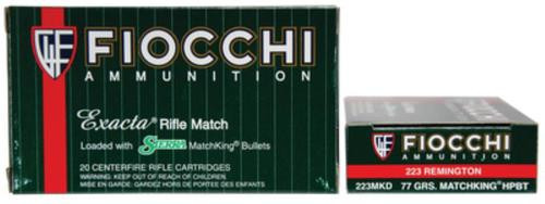 Fiocchi Exacta Rifle Match .223 Rem 77gr, Sierra Match King, 20rd Box