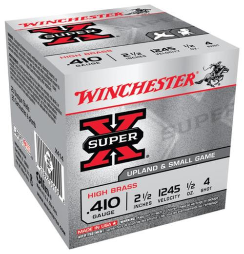 Winchester Super-X High Brass 410 Ga, 2.5" 1/2 oz 4 Shot 25Box/10Case