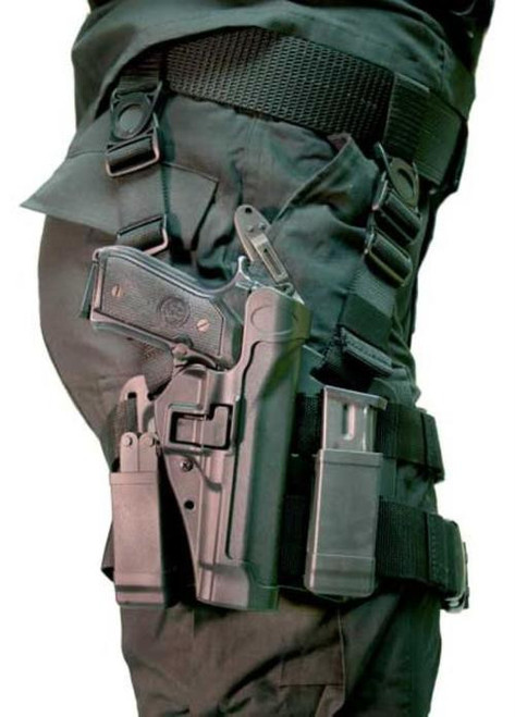 Blackhawk CQC Serpa Tactical Holster, For Glock 17, Black, Left Hand
