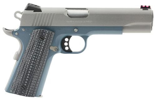 Colt's Manufacturing Competition  1911, SAO, 9mm, 5" Barrel, Stainless Steel Slide, Cerakote Finish, Blue Frame, G10 Grips, 9rd, 1 Magazine