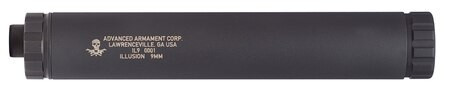 Advanced Armament Illusion 9 Pistol Silencer 9mm 1.25 Diameter M13.5x1 Left Hand Threads Nitride Finish