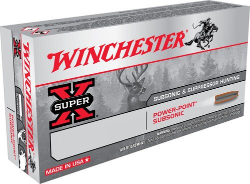 Winchester Super-X 308 Winchester/7.62 NATO 185gr, Hollow Point SubSonic, 20rd Box