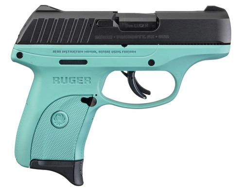 Ruger EC9S TALO Exclusive 9mm, 3.12" Barrel, Turquoise Frame, Black Slide, 7rd