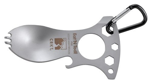 CRKT Eat'N Tool Multi-Tool, Bead Blasted 3Cr13 Steel, Spoon, Fork, Bottle Opener, Wrenches