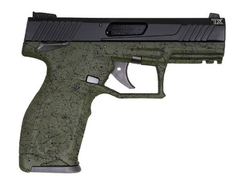 Taurus TX22 22 LR, 4" Barrel, Polymer Frame, Green Splatter/Black, Manual Safety, 16Rd, 2 Magazines