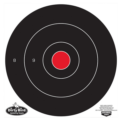 Birchwood Casey Dirty Bird 12" Bullseye Tagboard Hanging Universal Black/Red 100 Per Pkg