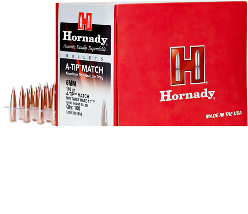 Hornady 6.5mm .264 135gr A-Tip Match 500 Per Box, BULLETS NOT AMMO