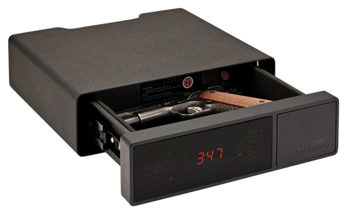 Hornady Rapid Safe Night Guard RFID,Access Code,Key Entry Black Steel Holds 1 Handgun 3" H x 12" W x 10.50" D