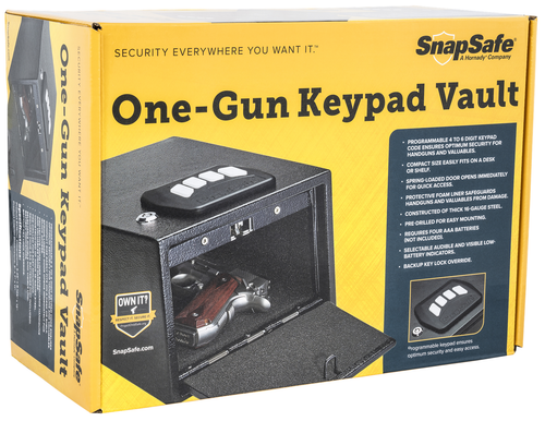 Hornady SnapSafe Keypad Vault Keypad/Key Entry Black Steel Holds 1 Handgun 3.60"W x 13.50"H x 7.50"D