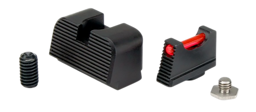Zaffiri Precision, Fiber Optic Sight Set, Suppressor Height, HD, Fits Glock, Black