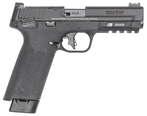 Smith & Wesson M&P 22X 22 LR, 4.1" Barrel, Thread Adapter, Anodized Black, Optics Ready, Fiber Optic Front, Black Rear, 2x20rd mags