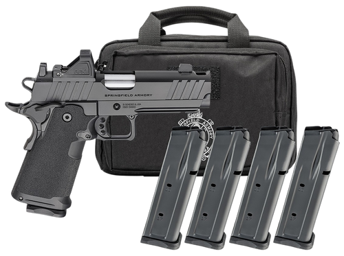 Springfield 1911 DS Prodigy Optic Gear Pac Compact 9mm 4.25" Match Grade Bull Barrel W/Integrated Compensator, Serrated Slide,  Viridian RFX-11 Red Dot, 17 Rd