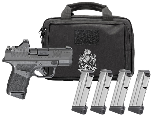 Springfield Armory Hellcat OSP Optic Gear Pac Micro Compact 9mm 10+1 3" Barrel, Adaptive Texture Grip, Viridian RFX-11 Green Dot & Bag