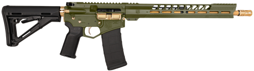 Diamondback DB15 Exclusive 5.56 NATO 30+1 16" Gold Barrel, Green Cerakote w/Gold Accents Picatinny Rail, 15" M-LOK Handguard, Magpul CTR Stock